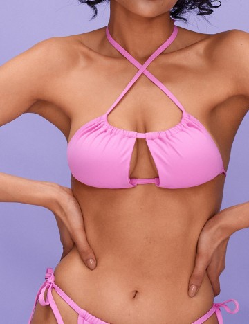 Sutien de baie CROPP, roz, XL