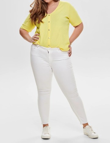 Blugi Only Carmakoma, alb