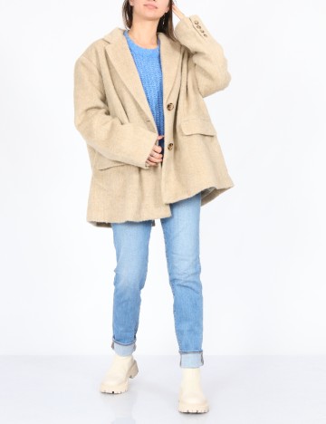 Palton oversize ASOS, crem