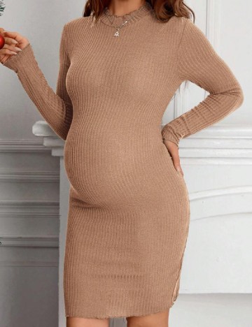 Rochie scurta SHEIN Maternity, maro