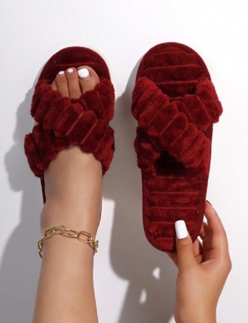 Papuci de Casa SHEIN, visiniu