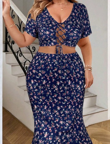 Compleu SHEIN CURVE, albastru