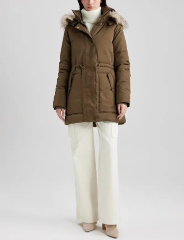 Geaca impermeabila DeFacto, kaki