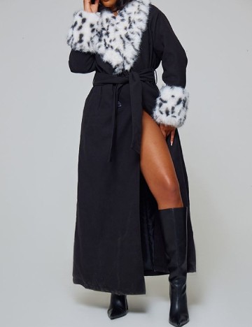 Palton PrettyLittleThing, negru