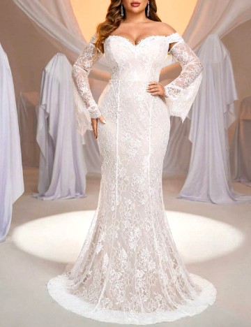 Rochie lunga SHEIN CURVE, alb