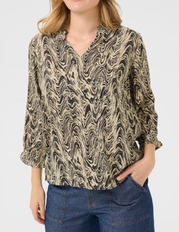 Bluza Kaffe, crem/negru