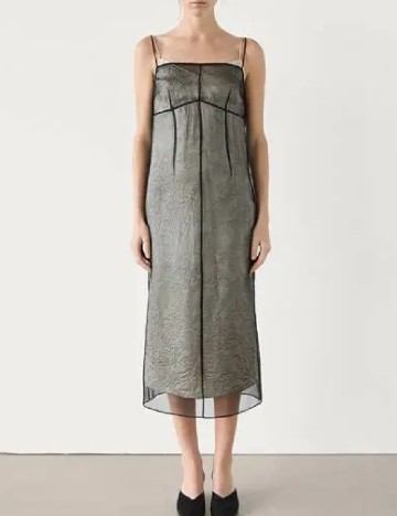 Rochie medie Massimo Dutti, negru/crem