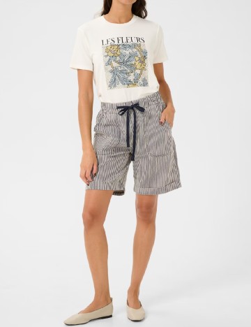 Pantaloni scurti Kaffe, albastru/alb