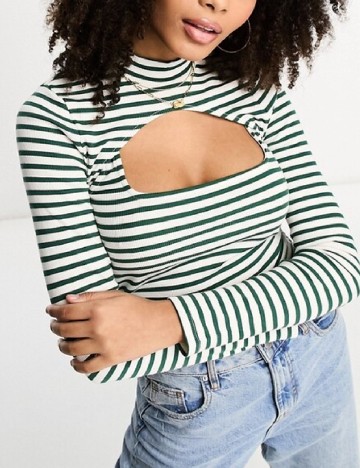 Top ASOS, alb/verde