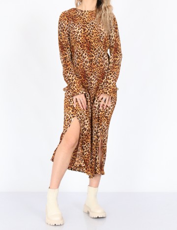 Rochie medie Violet Romance, animal print