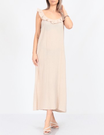 Rochie medie Pieces, crem