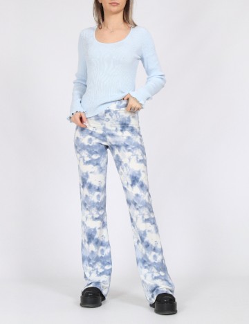 Pantaloni Noisy May, albastru/alb
