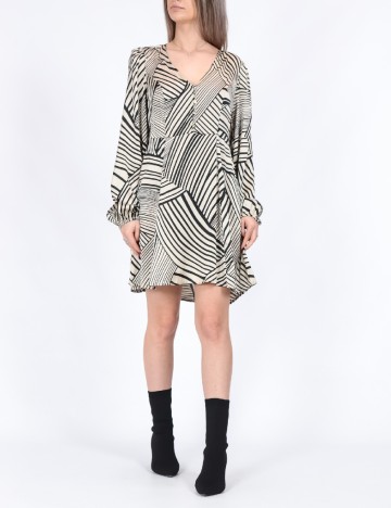 Rochie scurta Vero Moda, negru/crem