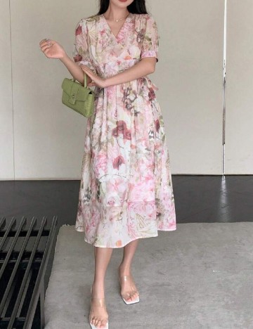 Rochie medie Dazy, floral print