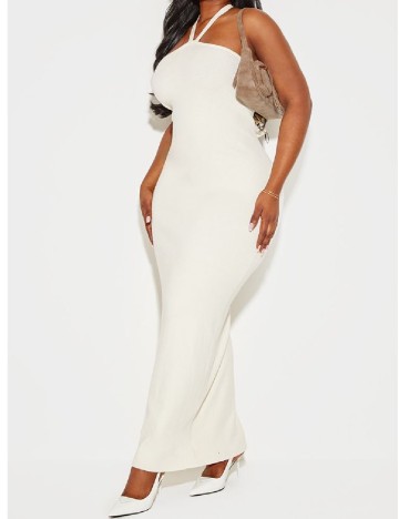 Rochie lunga PrettyLittleThing, ecru