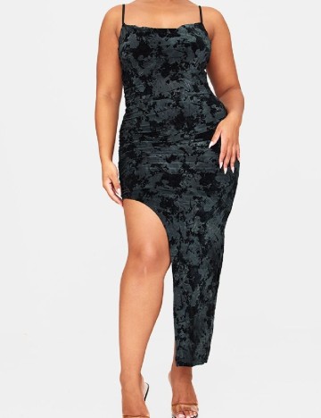 Rochie medie PrettyLittleThing Plus Size, negru