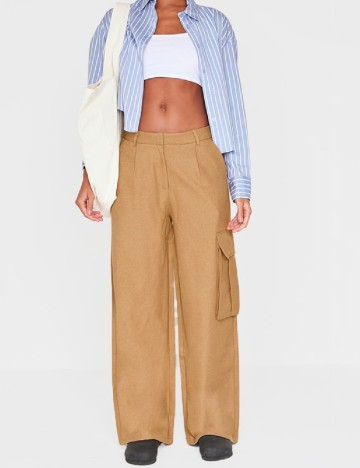 Pantaloni PrettyLittleThing, maro
