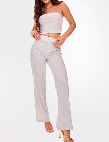 Pantaloni PrettyLittleThing, gri