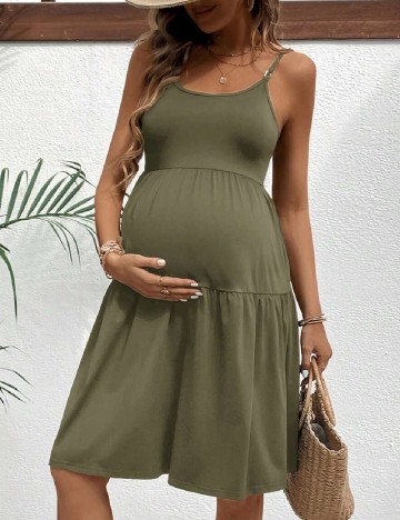Rochie scurta SHEIN Maternity, verde