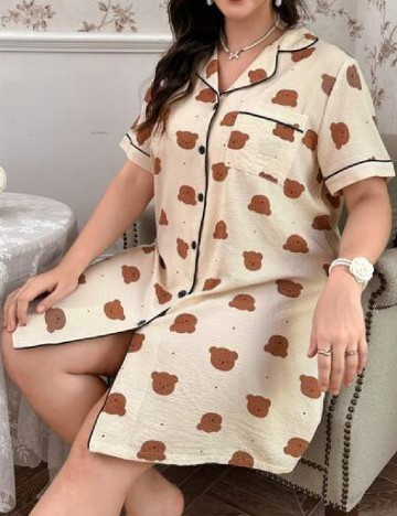 Rochie de noapte SHEIN CURVE, crem