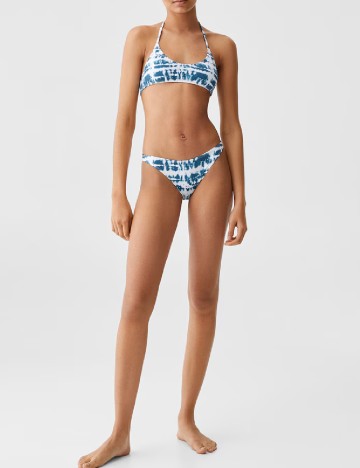 Costum de baie Mango Teen, alb/albastru
