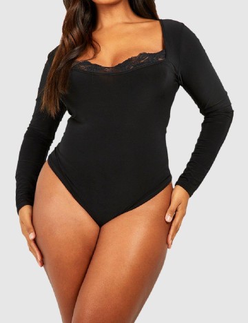 Body Boohoo Plus Size, negru