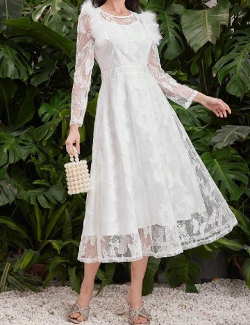 Rochie medie SHEIN, alb