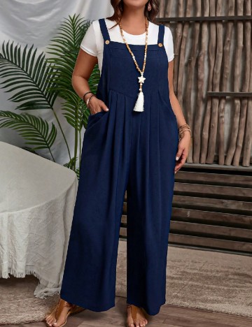 Salopeta SHEIN CURVE, bleumarin