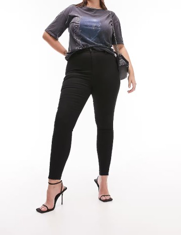 Blugi Top Shop Plus Size, negru