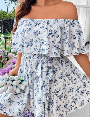 Salopeta SHEIN CURVE, alb