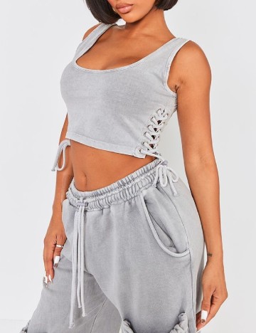 Top PrettyLittleThing, gri