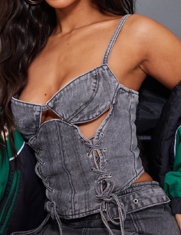 Top PrettyLittleThing, gri