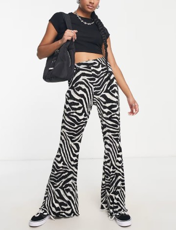 Pantaloni ASOS, negru/alb