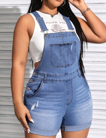 Salopeta SHEIN CURVE, albastru