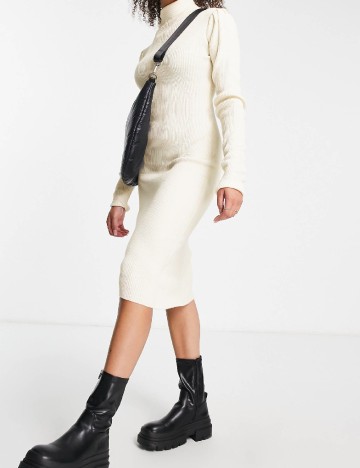 Rochie medie Brave Soul, crem