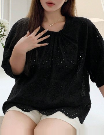 Bluza Dazy Plus Size, negru