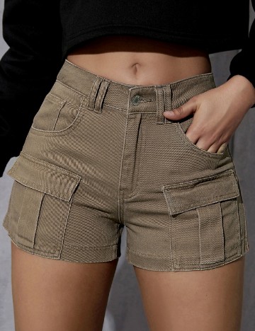 Pantaloni scurti SHEIN, maro