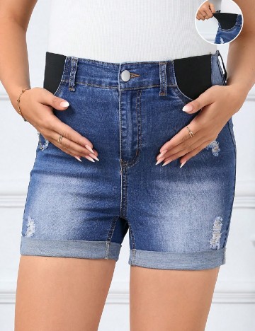 Pantaloni scurti SHEIN Maternity, albastru