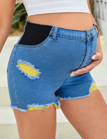 Pantaloni scurti SHEIN Maternity, albastru