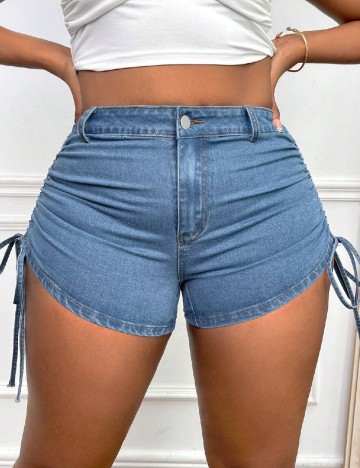 Pantaloni scurti SHEIN CURVE, albastru