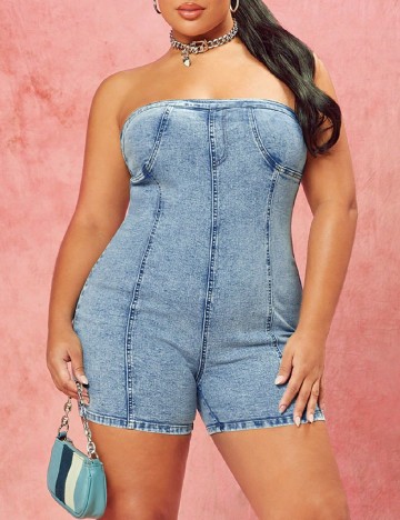 Salopeta SHEIN CURVE, albastru