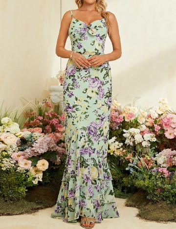 Rochie lunga Mgiacy, floral