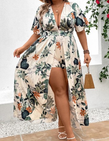 Salopeta SHEIN CURVE, crem