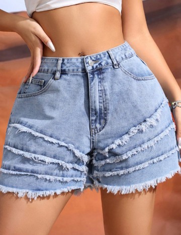 Pantaloni scurti SHEIN, albastru