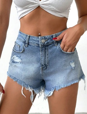 Pantaloni scurti SHEIN, albastru denim