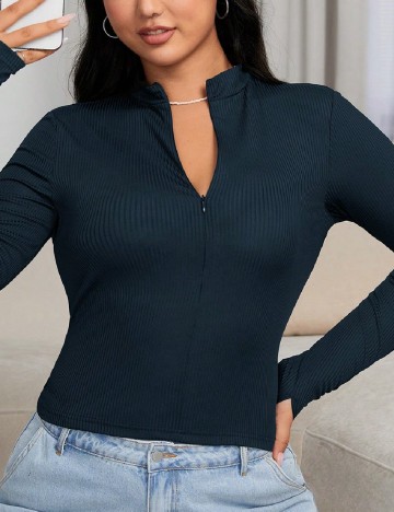 Bluza SHEIN CURVE, albastru