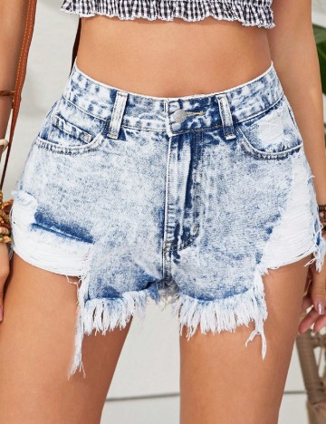 Pantaloni scurti SHEIN, albastru