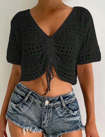 Top SHEIN, negru