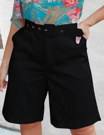 Pantaloni scurti SHEIN CURVE, negru