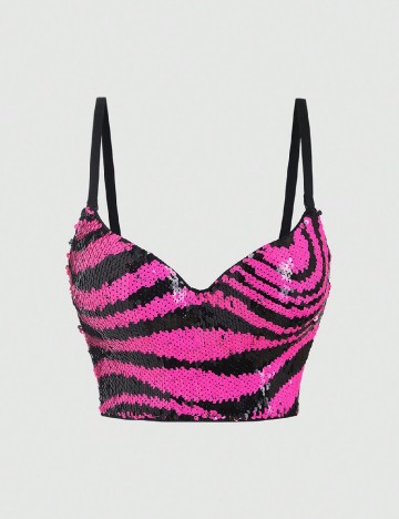 Top SHEIN, negru/roz